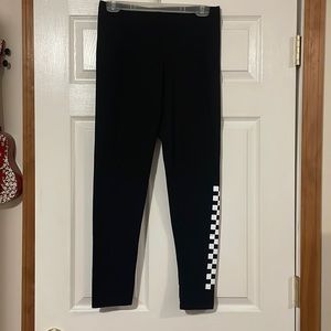 Vans Black Leggings with Checkerboard